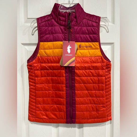 Cotopaxi Women’s Small Capa Insulated Vest Blue NWT Puff Puffer Raspberry Pink - Picture 1 of 8